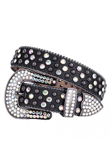 Ceintures en cuir avec strass cloutés en cristal pour accessoires de jean