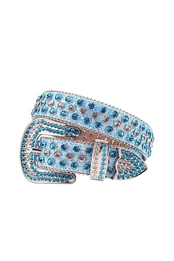 Ceintures de cowboy en cuir synthétique avec strass pour femme