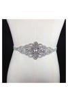 Large Ceinture élastique, Ceinture de mariée en Argent Faite à la Main avec Strass pour Les Robes de soirée, décoration de Ma