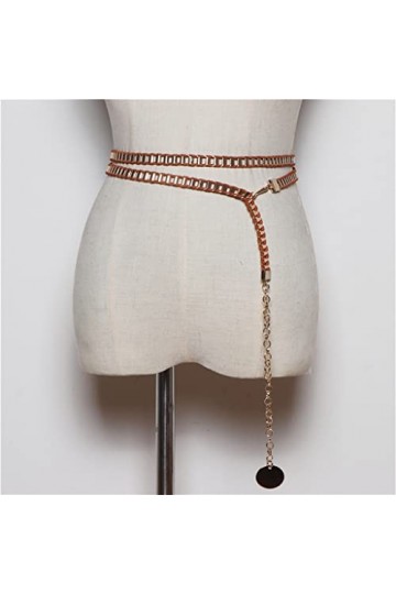 LEIGE Chaîne tissée en métal Polyvalent à Double Cercle Cercle Double Robe Decorative Pull Swirt Jupe Color : C, Size : 177c