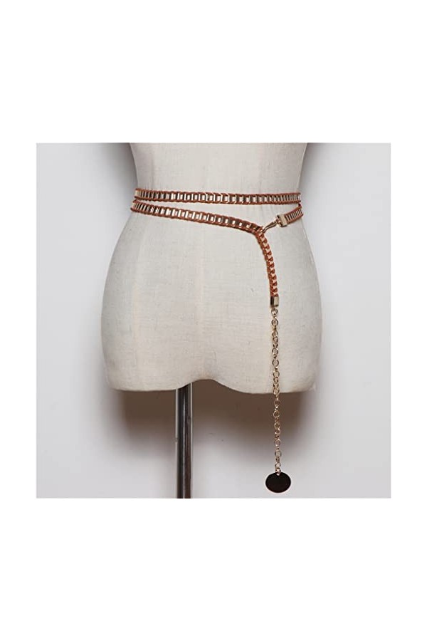 LEIGE Chaîne tissée en métal Polyvalent à Double Cercle Cercle Double Robe Decorative Pull Swirt Jupe Color : C, Size : 177c