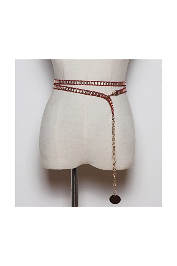 LEIGE Chaîne tissée en métal Polyvalent à Double Cercle Cercle Double Robe Decorative Pull Swirt Jupe Color : C, Size : 177c