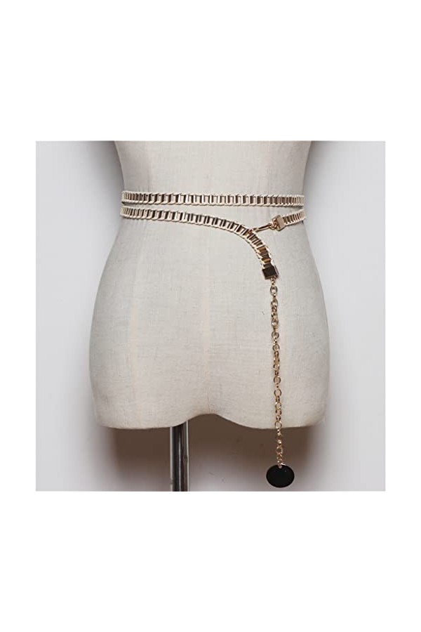 LEIGE Chaîne tissée en métal Polyvalent à Double Cercle Cercle Double Robe Decorative Pull Swirt Jupe Color : C, Size : 177c