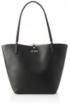 Guess Alby Toggle Tote, Sacs Satchel Femme, Black/Stone, Taille Unique
