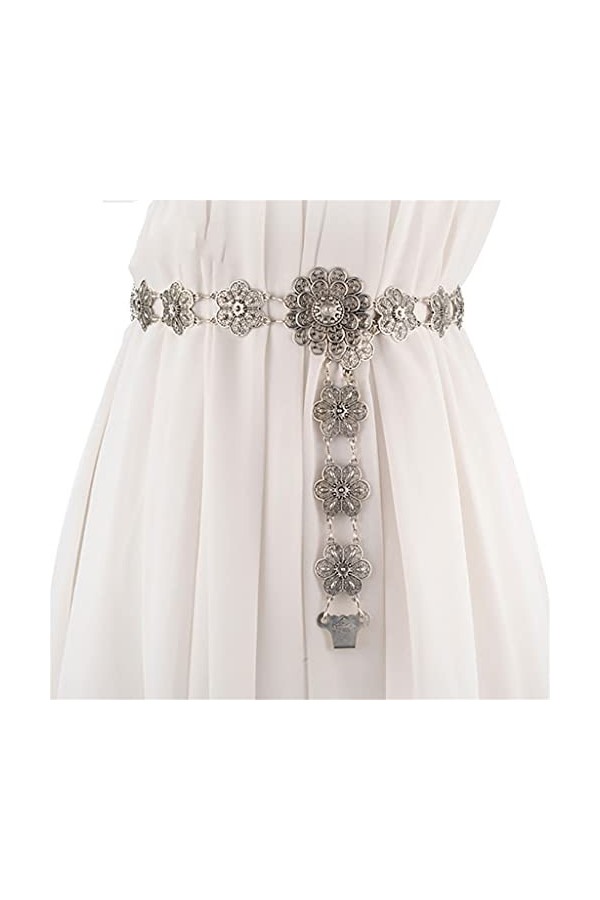 ZYING Ceinture Dames atmosphérique et élégante, chaîne en métal, Mode décontracté, Ceinture de Style Polyvalent Color : A, S