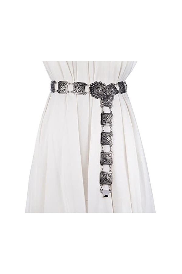 ZYING Ceinture Dames atmosphérique et élégante, chaîne en métal, Mode décontracté, Ceinture de Style Polyvalent Color : A, S