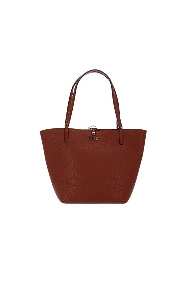 Guess Alby Toggle Tote, Sacs Satchel Femme, Black/Stone, Taille Unique