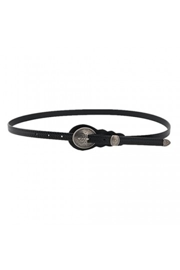 LEPSJGC Mesdames Ceinture décorée Jupe Denim Vintage Mince Ceinture Noire Mince Jupe Assortie Bohemian Color : Black, Size :