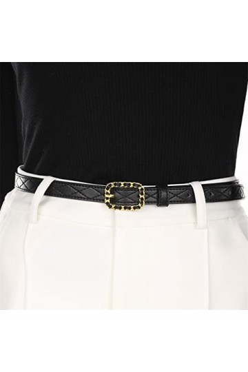 LEPSJGC Décoration de Style des Femmes de la Ceinture avec Une Jupe Simple Version coréenne All-Match Jeans à Plaid avec Cein