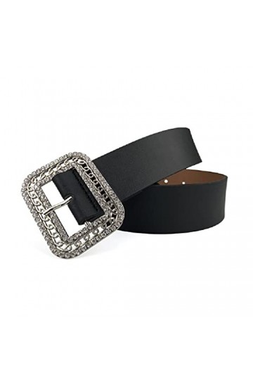 GRETD Ceinture for femmes Puce Robe polyvalente en cuir Jeans ceinture de ceinture for femme Color : Silver, Size : 95CM 