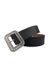 GRETD Ceinture for femmes Puce Robe polyvalente en cuir Jeans ceinture de ceinture for femme Color : Silver, Size : 95CM 
