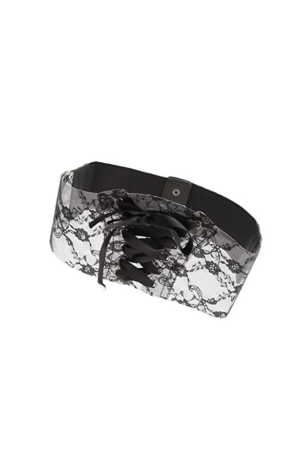 LHLLHL Femme en Dentelle vers la Courroie élastique élastique Large Bande de la Ceinture de la Ceinture de la Taille de la Ta