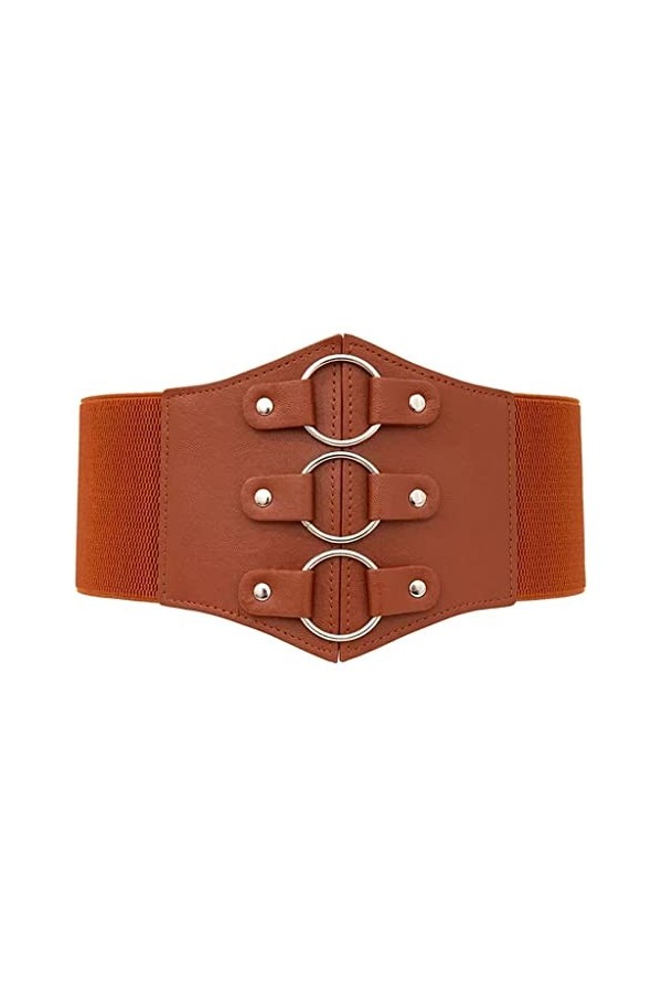 TFIIEXFL Ceinture Femme décorative Automne Large Ceinture avec Jupe Robe Ceinture élastique Noir Kaki Accessoires Color : Ca