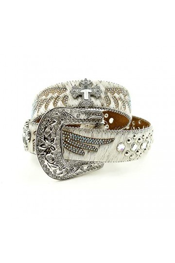 Mkjuuior Unisexe Fille Diamant Ceintures en Cuir Femmes Ceinture Artificielle Diamant Sangle Ceinture