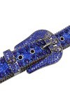 Fashion Strap Diamond Belt Western Crystal Clouté Ceinture Cowgirl Cowboy Strass Ceinture Pour Femmes Hommes, Crâne 14,105cm