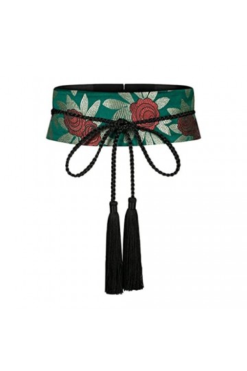 ZYING Aden Vert Tournesol Mode Sauvage Style Ethnique tissé à la Main Tissage élégant Ceinture décorative à Un Cercle Color 