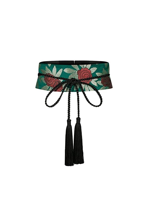 ZYING Aden Vert Tournesol Mode Sauvage Style Ethnique tissé à la Main Tissage élégant Ceinture décorative à Un Cercle Color 