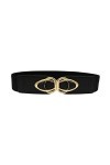 GRETD Ceinture élastique à bande élastique à bande élastique Puce Accessoires de vêtements en cuir Color : Black, Size : 64C