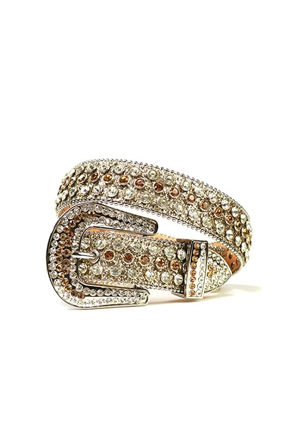 Ceinture vintage de luxe pour homme et femme avec strass et boucle ardillon en strass