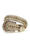 Ceinture vintage de luxe pour homme et femme avec strass et boucle ardillon en strass