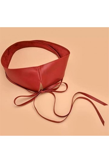 LEIGE Ceinture large pour femme Deux cercles Ceinture nouée Corset Ceinture robe manteau ceinture couleur : Rosso, taille : 