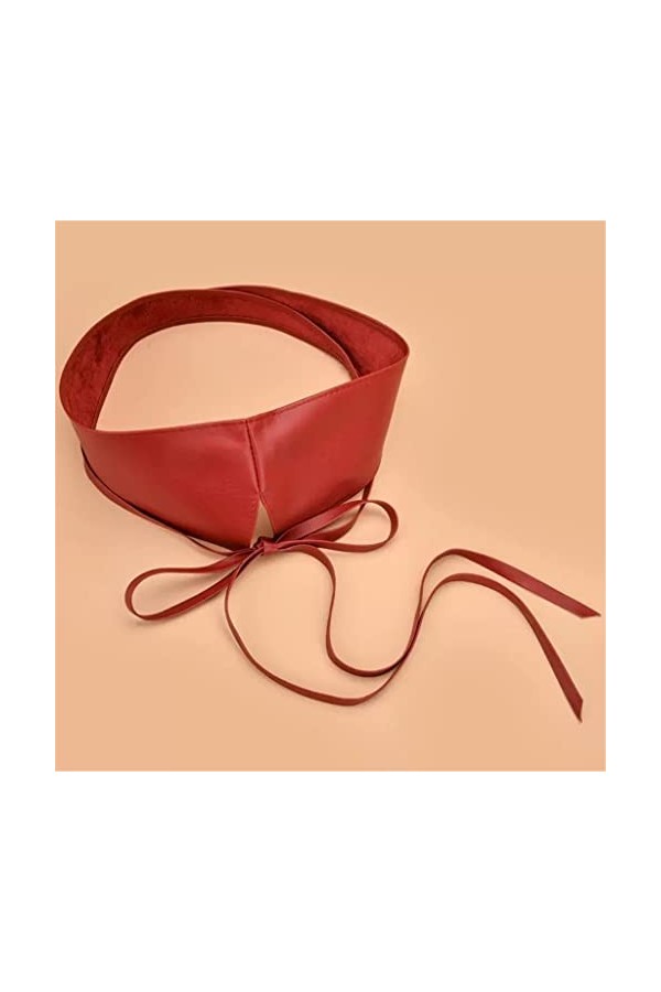 LEIGE Ceinture large pour femme Deux cercles Ceinture nouée Corset Ceinture robe manteau ceinture couleur : Rosso, taille :