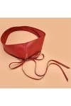LEIGE Ceinture large pour femme Deux cercles Ceinture nouée Corset Ceinture robe manteau ceinture couleur : Rosso, taille : 