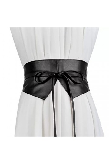 LEIGE Ceinture large pour femme Deux cercles Ceinture nouée Corset Ceinture robe manteau ceinture couleur : Svart, taille : 