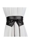 LEIGE Ceinture large pour femme Deux cercles Ceinture nouée Corset Ceinture robe manteau ceinture couleur : Svart, taille : 
