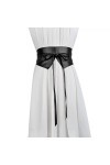 LEIGE Ceinture large pour femme Deux cercles Ceinture nouée Corset Ceinture robe manteau ceinture couleur : Svart, taille : 