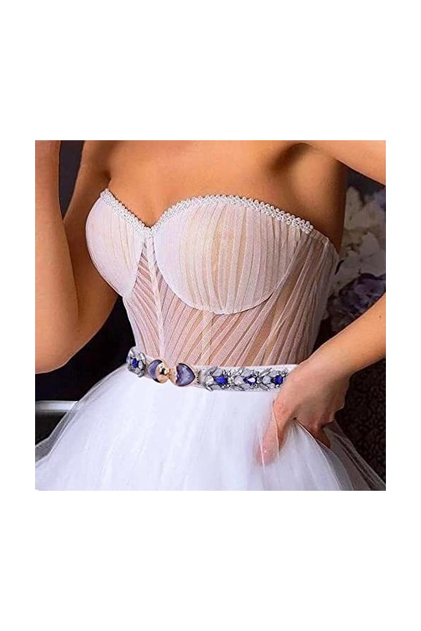 JJZXD Ceinture de mariage for robe Crystal Applique Barre de mariée Femmes Vêtements de châssis Droits Blanche Braveur avec c
