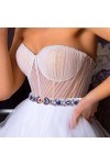 JJZXD Ceinture de mariage for robe Crystal Applique Barre de mariée Femmes Vêtements de châssis Droits Blanche Braveur avec c