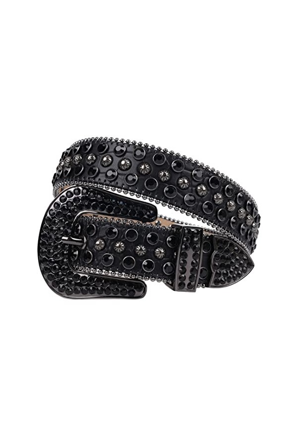 Ceinture en strass Western Ceinture diamant Cowgirl Denim Bling Crystal Ceinture, 2, 122 cm