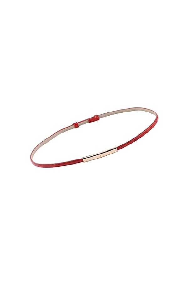 JEONSWOD Robe de Dames élastiques réglable Ceinture en Cuir Mince Boucle de Ceinture for Femme Color : Black, Size : 90cm 