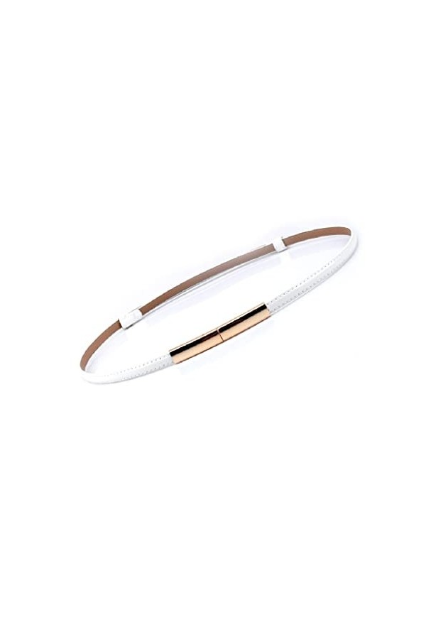 JEONSWOD Robe de Dames élastiques réglable Ceinture en Cuir Mince Boucle de Ceinture for Femme Color : Black, Size : 90cm 