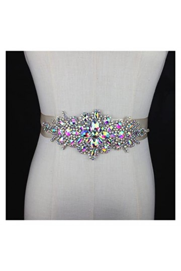 JJZXD Courroie de ceinture de ruban de ruban de mariée dans une boîte-cadeau for une robe de soirée Crystal Crystal Accessoir