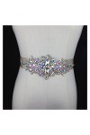 JJZXD Courroie de ceinture de ruban de ruban de mariée dans une boîte-cadeau for une robe de soirée Crystal Crystal Accessoir