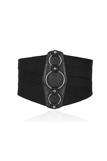 JJZXD Large corset bande élastique femme ceinture robes vêtement accessoires ceintures Color : Black, Size : One Size 