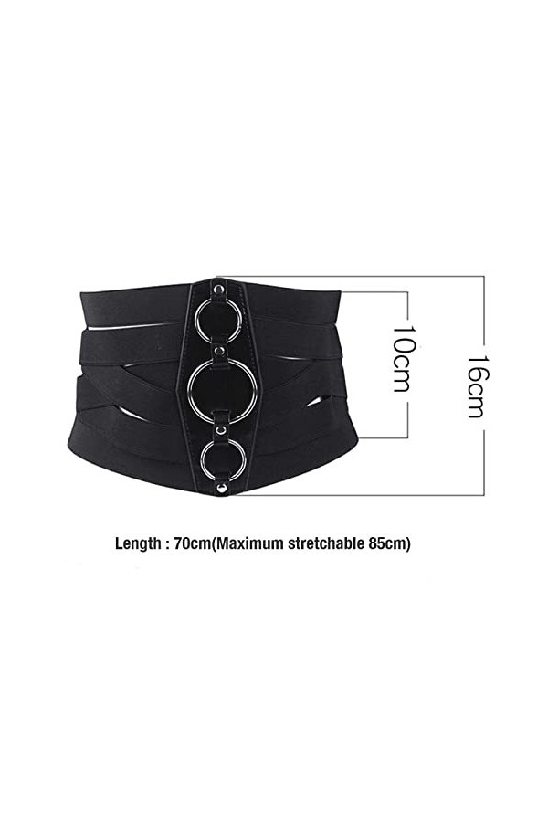 JJZXD Large corset bande élastique femme ceinture robes vêtement accessoires ceintures Color : Black, Size : One Size 