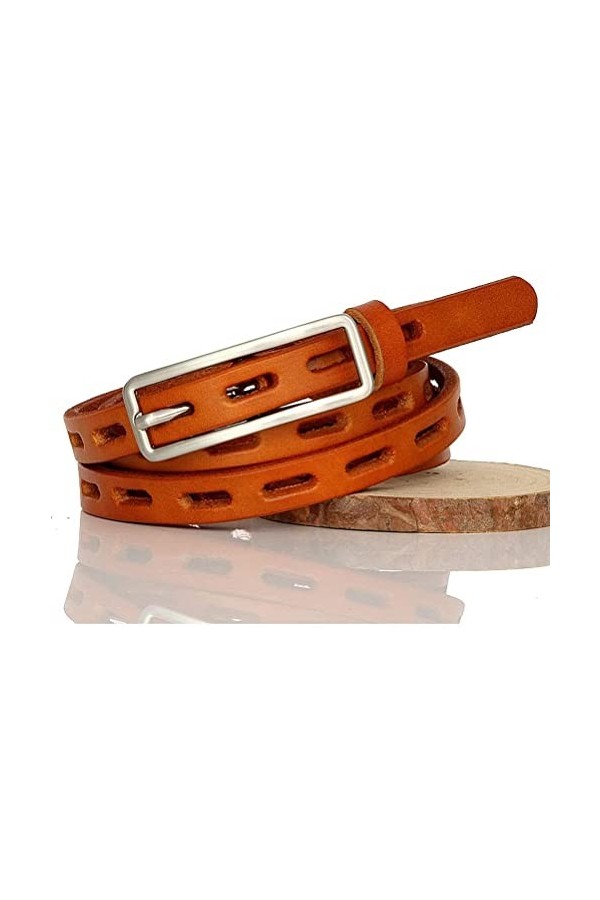 TAHALI Ceinture Fine Boucle ardillon Ceinture en Cuir véritable pour Femme Collocation de Robe en Cuir Femme Couleur : B, Ta