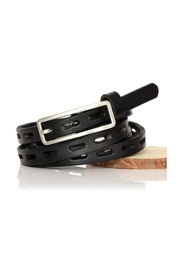 TAHALI Ceinture Fine Boucle ardillon Ceinture en Cuir véritable pour Femme Collocation de Robe en Cuir Femme Couleur : B, Ta