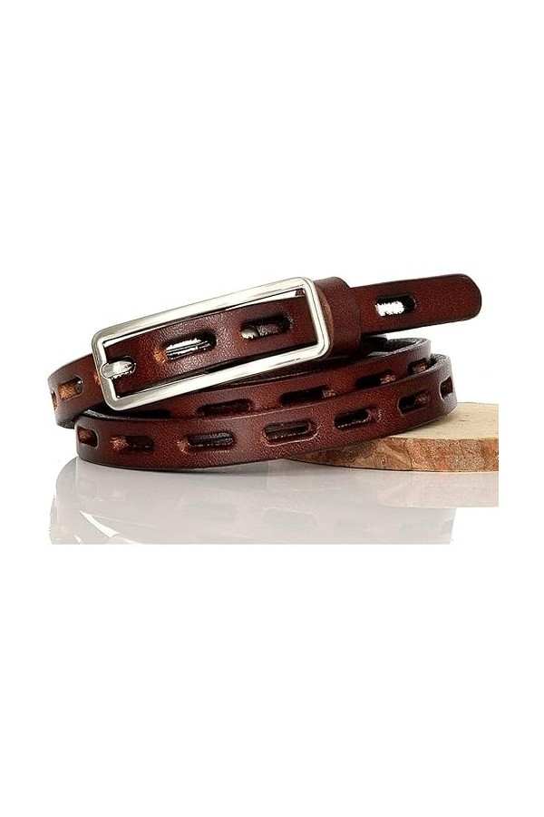 Ceinture Fine Boucle ardillon Ceinture en Cuir véritable pour Femmes Collocation de Robe en Cuir Femme Couleur : B, Taille :