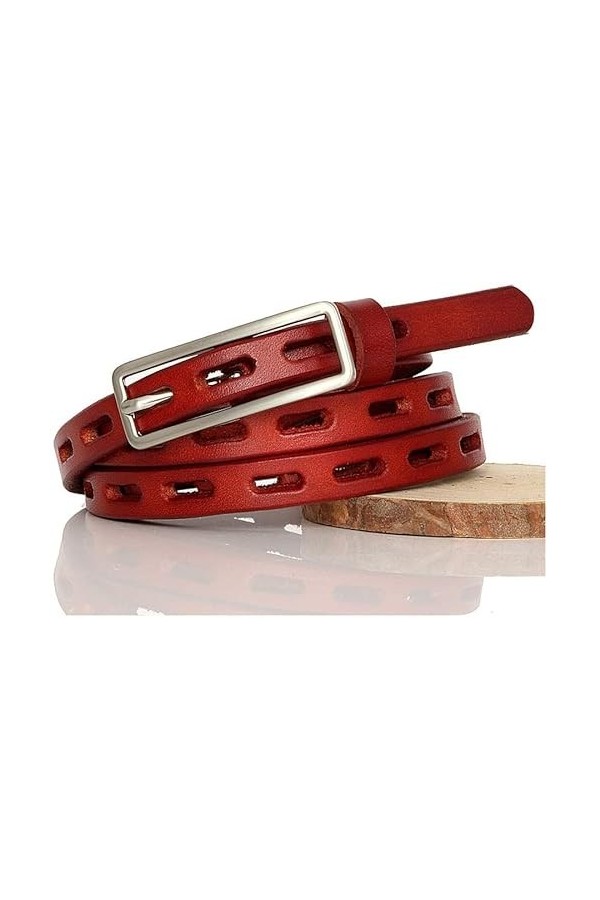 Ceinture Fine Boucle ardillon Ceinture en Cuir véritable pour Femmes Collocation de Robe en Cuir Femme Couleur : B, Taille :