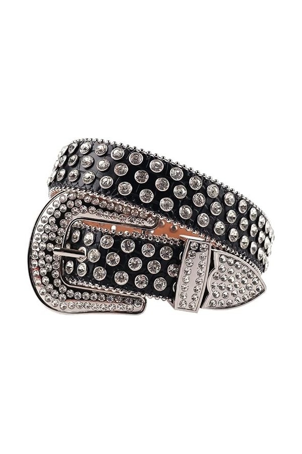 TAHALI Ceinture en Strass pour Femme, Ceinture en Strass Cowgirl Bling, Ceintures cloutées avec Boucle ardillon en Cristal ?,