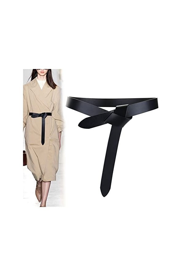 BAtlam Ceintures en Cuir véritable pour Femmes pour Femmes avec Ceintures Longues et nœud Papillon Longueur de la Ceinture :