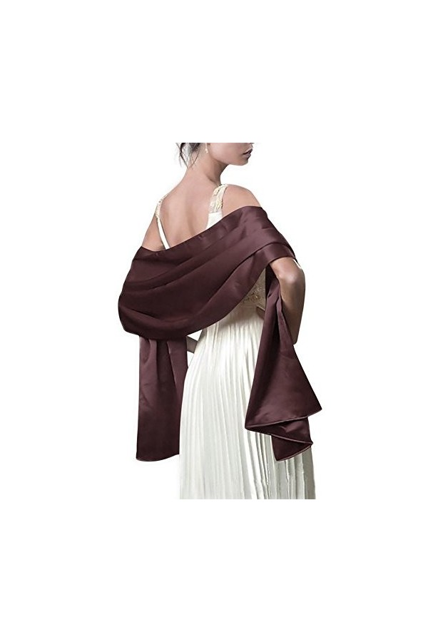 Très Chic Mailanda Écharpe Châle Étole en Satin Femme Wrap Foulard Pashmina pour Soirée Cérémonies Fêtes Mariage 240cm*75cm,