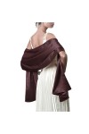 Très Chic Mailanda Écharpe Châle Étole en Satin Femme Wrap Foulard Pashmina pour Soirée Cérémonies Fêtes Mariage 240cm*75cm,