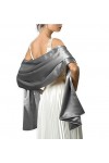 Très Chic Mailanda Écharpe Châle Étole en Satin Femme Wrap Foulard Pashmina pour Soirée Cérémonies Fêtes Mariage 240cm*75cm,
