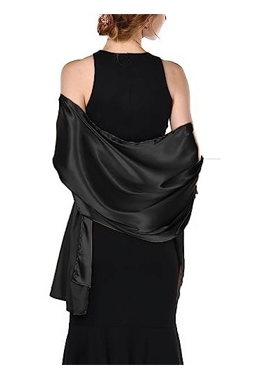 chuangminghangqi Châle Écharpe en Satin Femmes Étole Wrap Pashmina Châle de Mariage Longue pour Plage Fête Soirée Cérémonies 