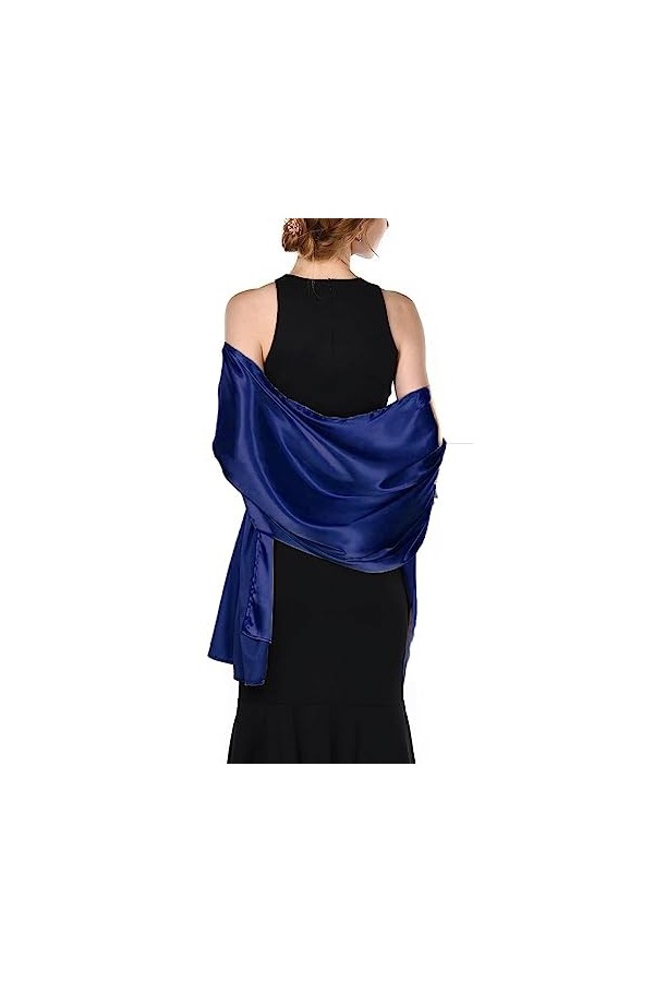 chuangminghangqi Châle Écharpe en Satin Femmes Étole Wrap Pashmina Châle de Mariage Longue pour Plage Fête Soirée Cérémonies 